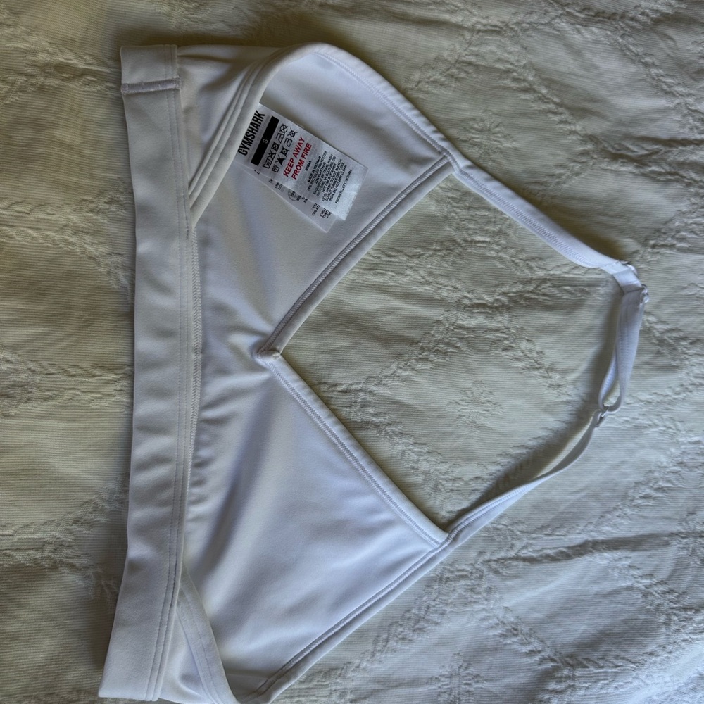 Gymshark minimal bra white with halterneck adjustable strap S - Picture 3 of 5